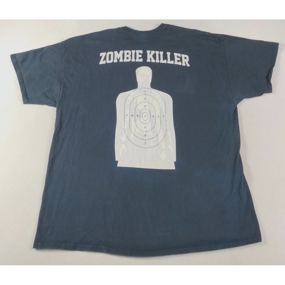 Red Jacket Firearms Shirt Mens 2XL Blue Zombie Killer Target Graphic Tee Tagless